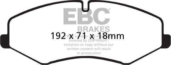 EBC Brakes DP42060R - Тормозные колодки, дисковые, комплект autospares.lv