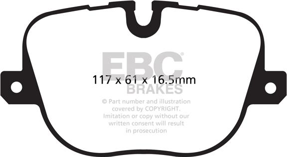 EBC Brakes DP42068R - Тормозные колодки, дисковые, комплект autospares.lv