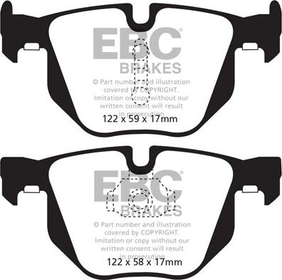 EBC Brakes DP42009R - Тормозные колодки, дисковые, комплект autospares.lv