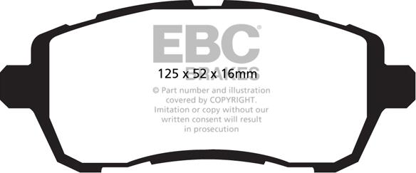 EBC Brakes DP42002R - Тормозные колодки, дисковые, комплект autospares.lv