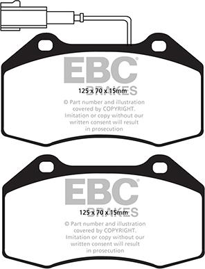 EBC Brakes DP42021R - Тормозные колодки, дисковые, комплект autospares.lv