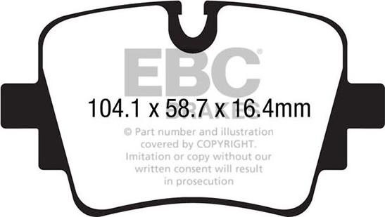 EBC Brakes DP42190R - Тормозные колодки, дисковые, комплект autospares.lv