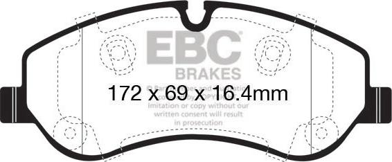 EBC Brakes DPX2151 - Тормозные колодки, дисковые, комплект autospares.lv