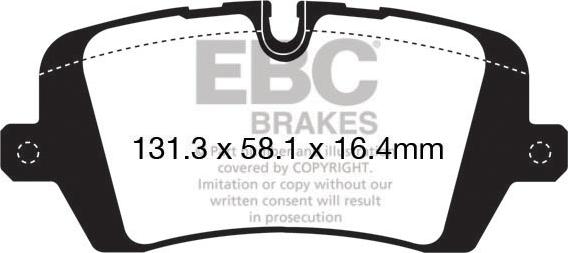 EBC Brakes DP62161 - Тормозные колодки, дисковые, комплект autospares.lv