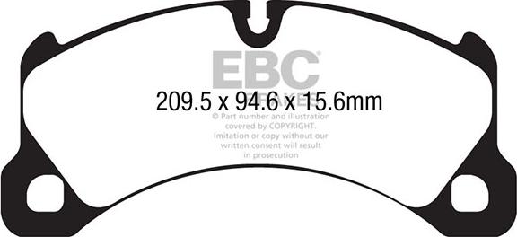 EBC Brakes DP42162R - Тормозные колодки, дисковые, комплект autospares.lv