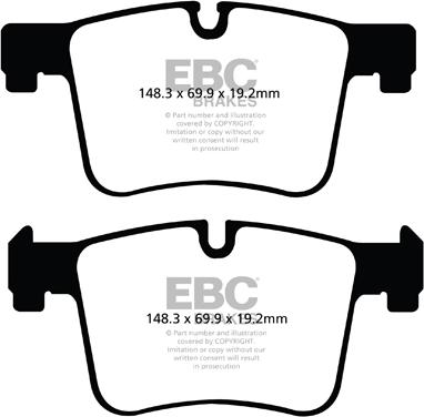 EBC Brakes DP42105R - Тормозные колодки, дисковые, комплект autospares.lv