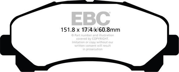 EBC Brakes DP42113R - Тормозные колодки, дисковые, комплект autospares.lv