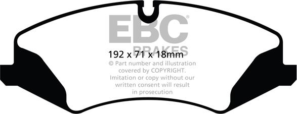 EBC Brakes DP42123R - Тормозные колодки, дисковые, комплект autospares.lv