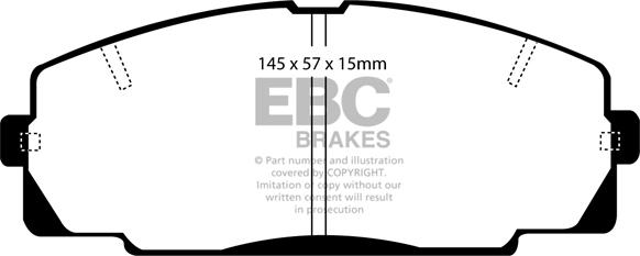 EBC Brakes DP4722R - Тормозные колодки, дисковые, комплект autospares.lv