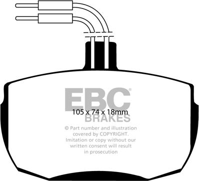 EBC Brakes DP472 - Тормозные колодки, дисковые, комплект autospares.lv