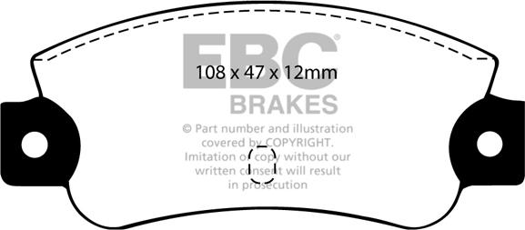 EBC Brakes DP501 - Тормозные колодки, дисковые, комплект autospares.lv