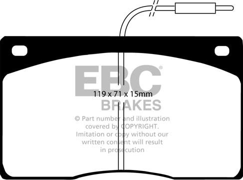 EBC Brakes DP581 - Тормозные колодки, дисковые, комплект autospares.lv