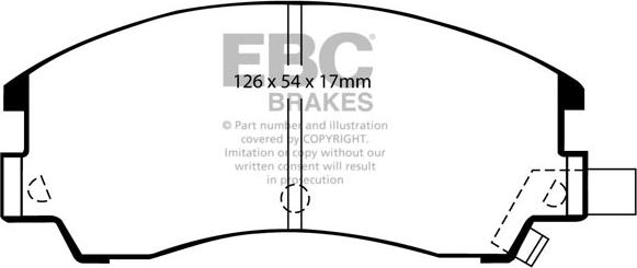 EBC Brakes DP582 - Тормозные колодки, дисковые, комплект autospares.lv