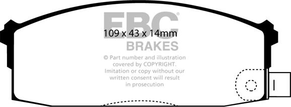 EBC Brakes DP526 - Тормозные колодки, дисковые, комплект autospares.lv