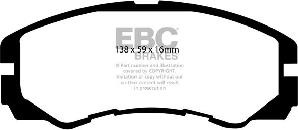 EBC Brakes DP6973 - Тормозные колодки, дисковые, комплект autospares.lv
