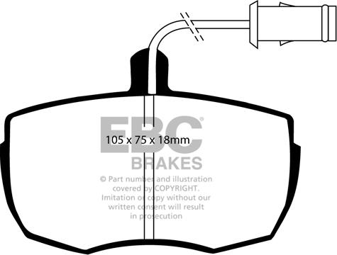 EBC Brakes DP6622 - Тормозные колодки, дисковые, комплект autospares.lv