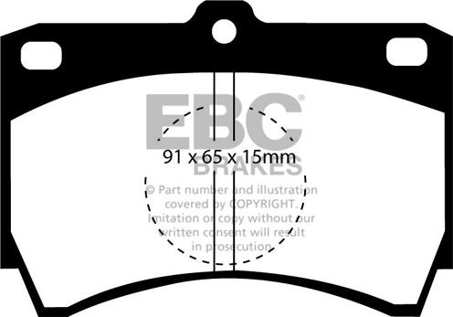 EBC Brakes DP607 - Тормозные колодки, дисковые, комплект autospares.lv