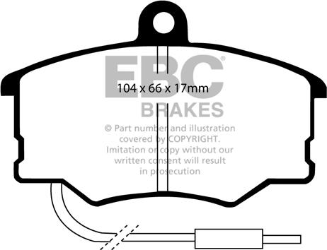 EBC Brakes DP616 - Тормозные колодки, дисковые, комплект autospares.lv