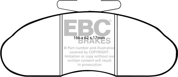 EBC Brakes DP633 - Тормозные колодки, дисковые, комплект autospares.lv