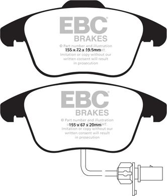 EBC Brakes DP1998 - Тормозные колодки, дисковые, комплект autospares.lv