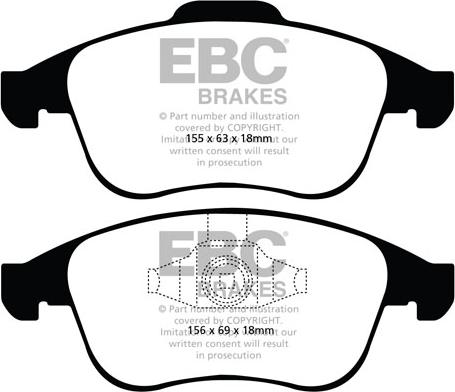 EBC Brakes DP21992 - Тормозные колодки, дисковые, комплект autospares.lv