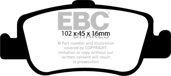 EBC Brakes DP1949 - Тормозные колодки, дисковые, комплект autospares.lv