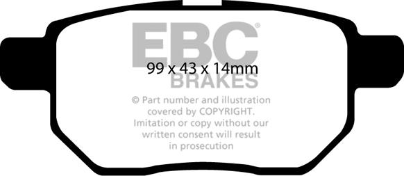 EBC Brakes DP1947 - Тормозные колодки, дисковые, комплект autospares.lv