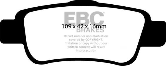 EBC Brakes DP1952 - Тормозные колодки, дисковые, комплект autospares.lv