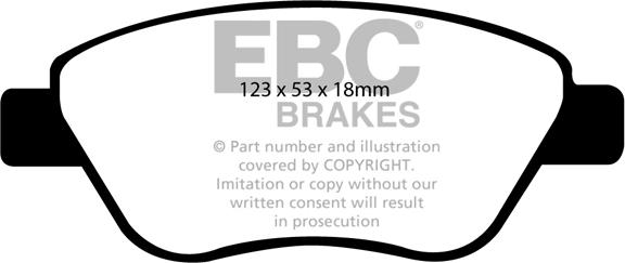 EBC Brakes DP1965 - Тормозные колодки, дисковые, комплект autospares.lv