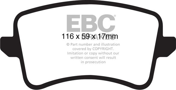 EBC Brakes DP1988 - Тормозные колодки, дисковые, комплект autospares.lv