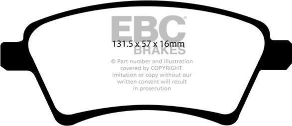 EBC Brakes DP1925 - Тормозные колодки, дисковые, комплект autospares.lv