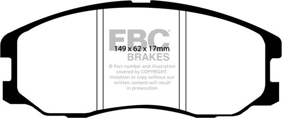 EBC Brakes DP61975 - Тормозные колодки, дисковые, комплект autospares.lv