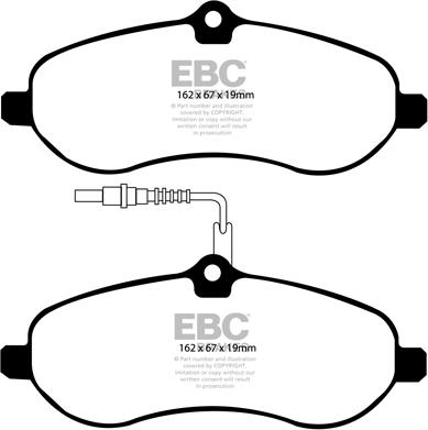 EBC Brakes DP1970 - Тормозные колодки, дисковые, комплект autospares.lv