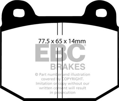 EBC Brakes DP1972 - Тормозные колодки, дисковые, комплект autospares.lv