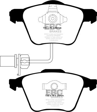 EBC Brakes DP1495 - Тормозные колодки, дисковые, комплект autospares.lv