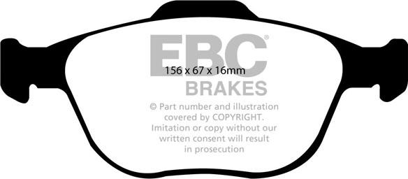 EBC Brakes DP1444 - Тормозные колодки, дисковые, комплект autospares.lv