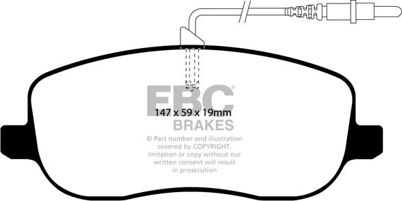 EBC Brakes DP21466 - Тормозные колодки, дисковые, комплект autospares.lv