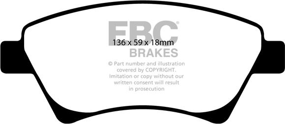 EBC Brakes DP1468 - Тормозные колодки, дисковые, комплект autospares.lv