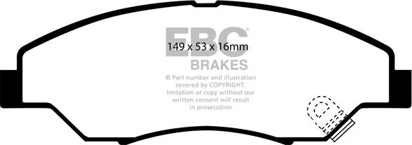 EBC Brakes DP1404 - Тормозные колодки, дисковые, комплект autospares.lv