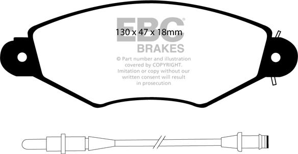 EBC Brakes DP1406 - Тормозные колодки, дисковые, комплект autospares.lv