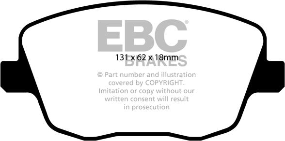 EBC Brakes DP1436 - Тормозные колодки, дисковые, комплект autospares.lv