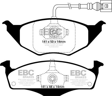 EBC Brakes DP1432 - Тормозные колодки, дисковые, комплект autospares.lv