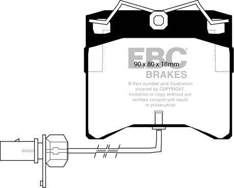 EBC Brakes DP1429 - Тормозные колодки, дисковые, комплект autospares.lv