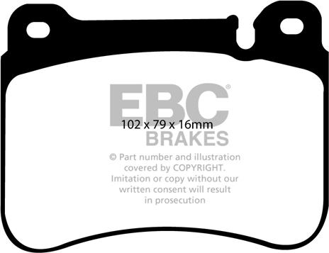 EBC Brakes DP1590 - Тормозные колодки, дисковые, комплект autospares.lv