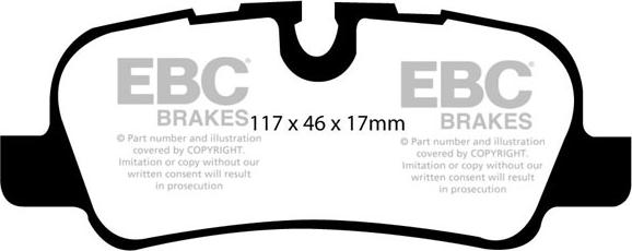 EBC Brakes DP1542 - Тормозные колодки, дисковые, комплект autospares.lv