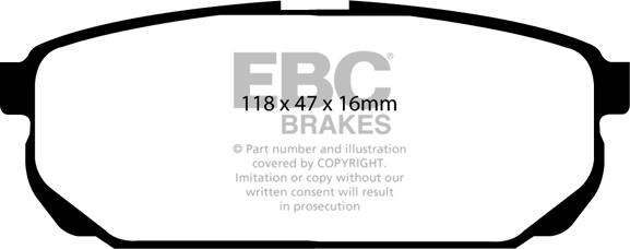 EBC Brakes DP1559 - Тормозные колодки, дисковые, комплект autospares.lv