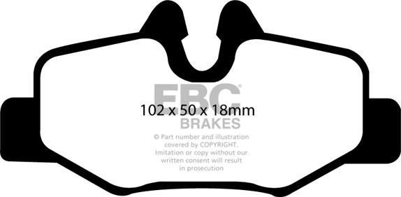 EBC Brakes DP1554 - Тормозные колодки, дисковые, комплект autospares.lv