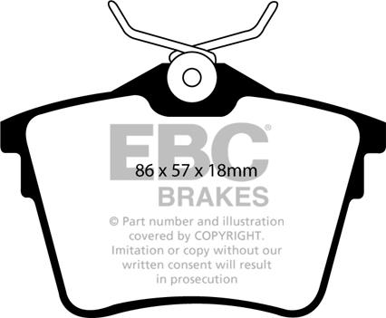 EBC Brakes DP1551 - Тормозные колодки, дисковые, комплект autospares.lv