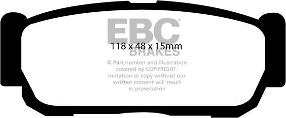 EBC Brakes DP1560 - Тормозные колодки, дисковые, комплект autospares.lv