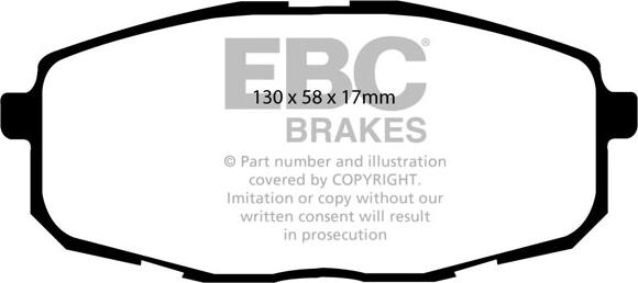 EBC Brakes DP1562 - Тормозные колодки, дисковые, комплект autospares.lv